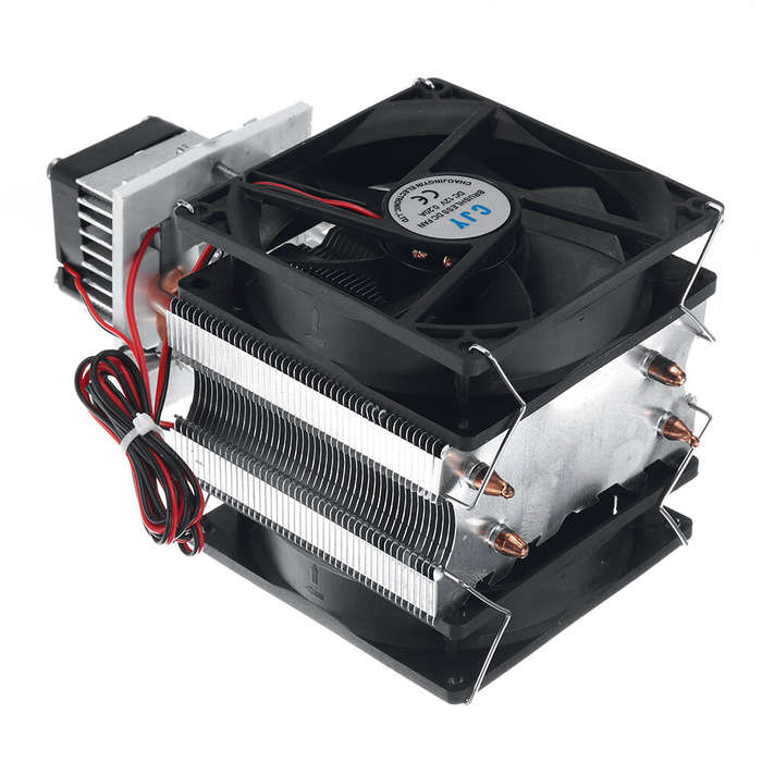 Black - 12V 10A Two-tube Cooler Semiconductor Refrigeration Cooling System DIY Kit for Mini Air Cond