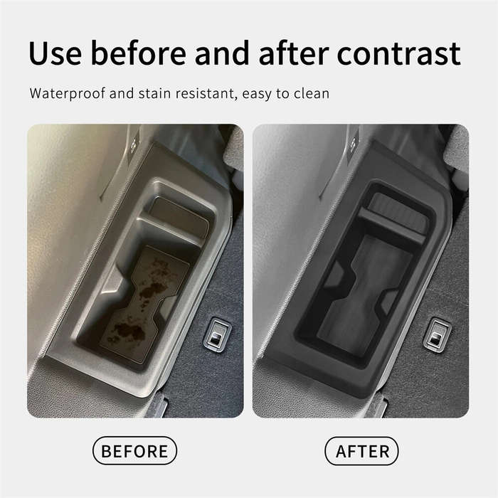 Black - 7seat Third Row Water Cup Holder Storage Box Shock-Absorbing Tray Tidying for Toyota Land Cr