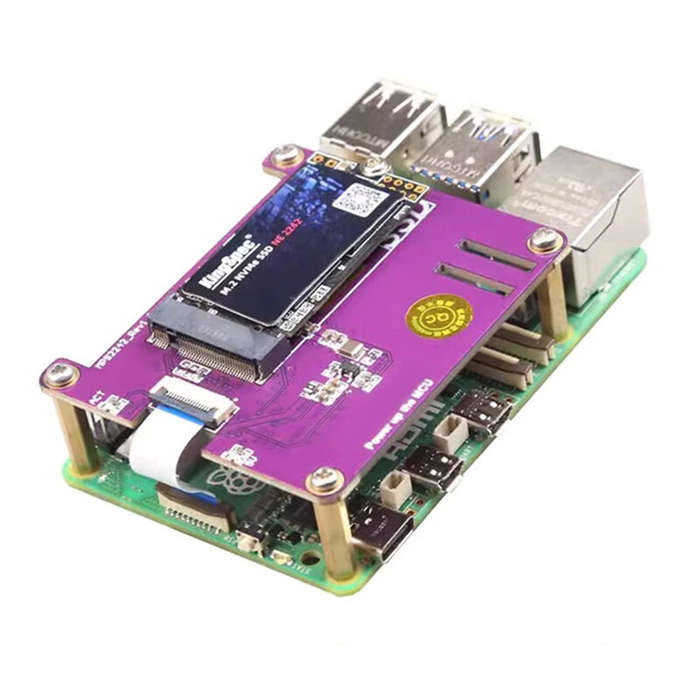 MPS2242-2242 - Raspberry Pi 5 Expansion Board PCIE to M.2 NVME SSD Pi5 PCIe MPS2242-2230 Solid State