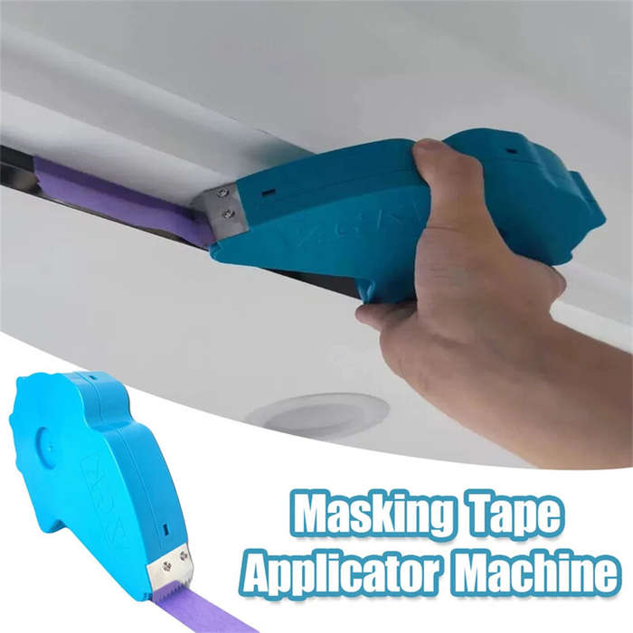 Blue - Masking Tape Applicator Machine Tape Cutter Tool Sharp Cutting Edge Ergonomic Design Blue