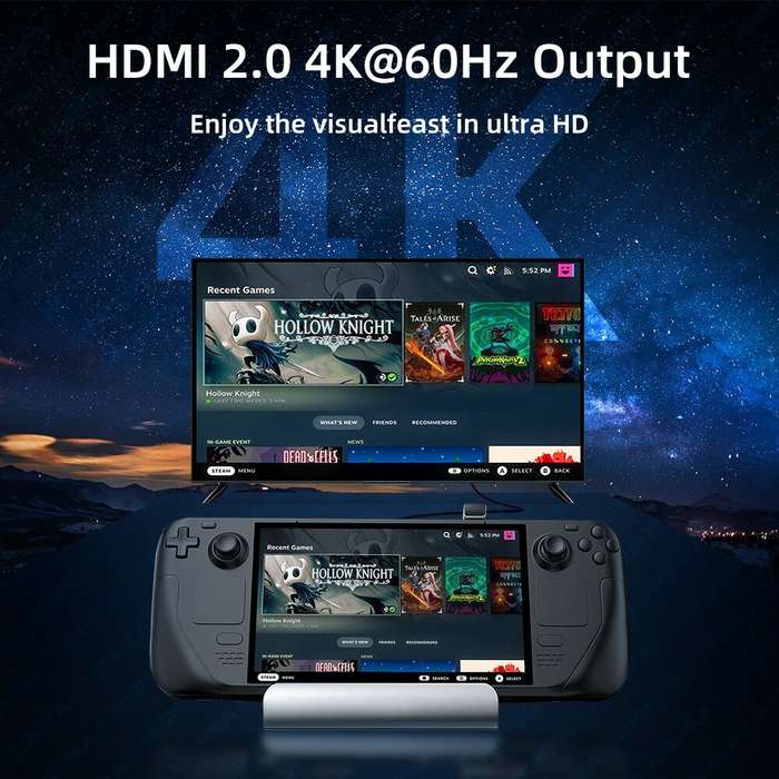 Bakeey Steam Deck Dock 6 in 1 Steam Deck Docking Station Stand Accessories 3*USB 3.0 HDMI 4K@60Hz Gi