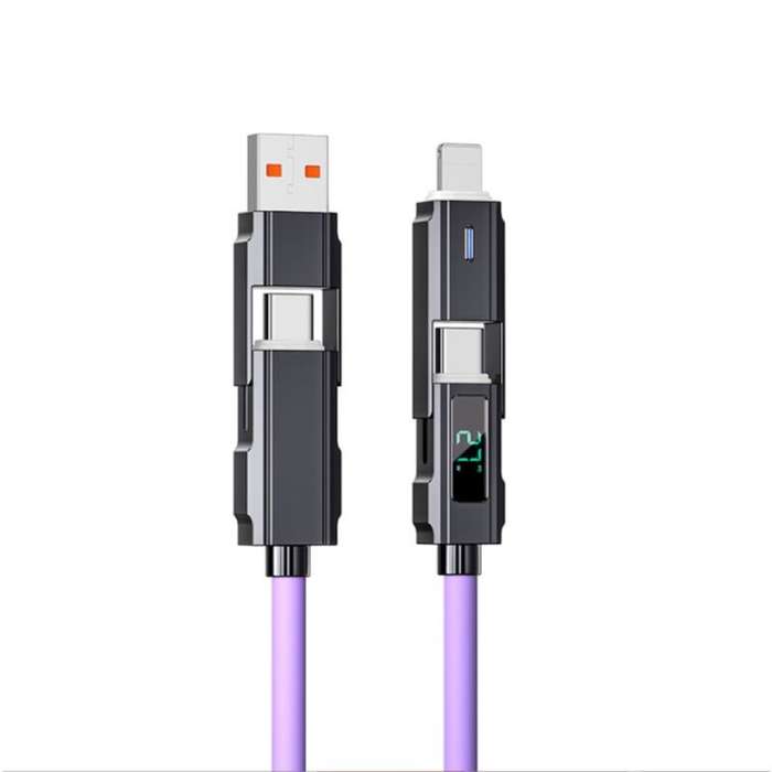 Pink - Multifunctional 4 in 1 Fast Charging USB Type C Cable for Phone Xiaomi High-Speed Data Transf