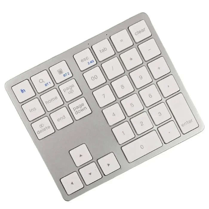 Black - 2.4G/bluetooth Numeric Keyboard 35-keys Super Thin Wireless Numpad USB Rechargeable Numeric