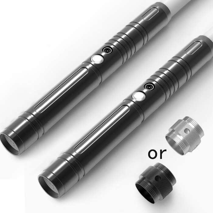 Black*2pcs - 2-in-1 Metal Laser Sword with Hit Sound and Seven Color Lights Rechargeable Perfect for