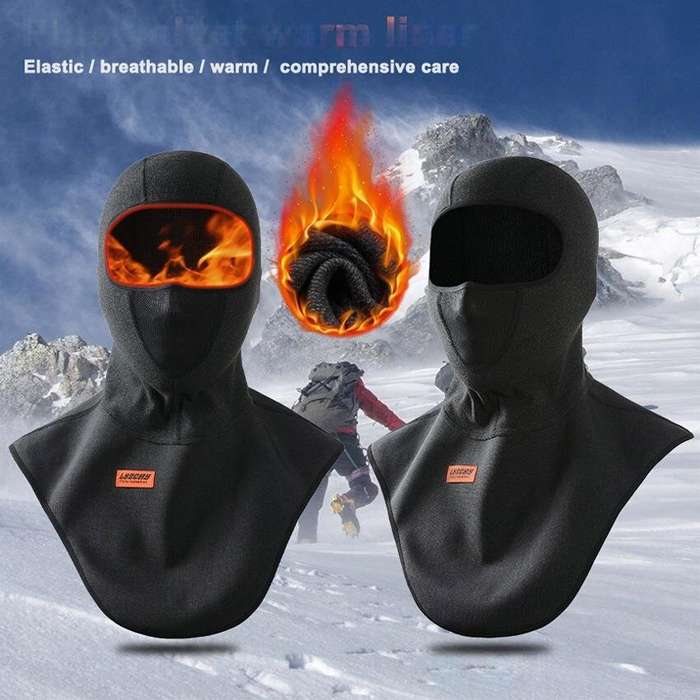 Black - LYSCHY LY-C20-6 Warm Bike Mask Fleece Thermal Face Mask Keep heating Riding Biker Winter Win