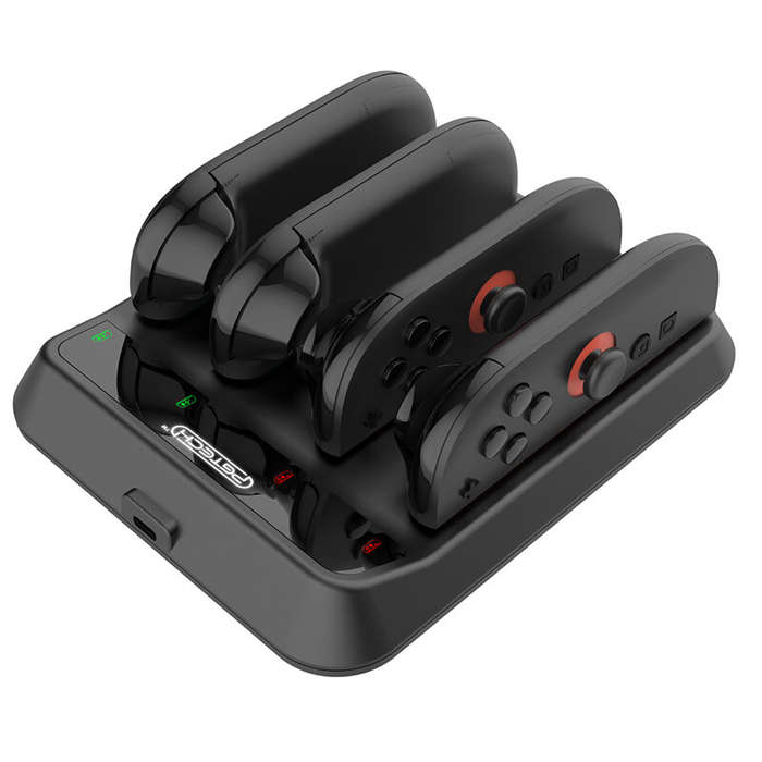 Grey - PGTECH GP-371 Switch2 Joy-Con 4-in-1 Charging Dock Magnetic Alignment Type-C Fast Charging St