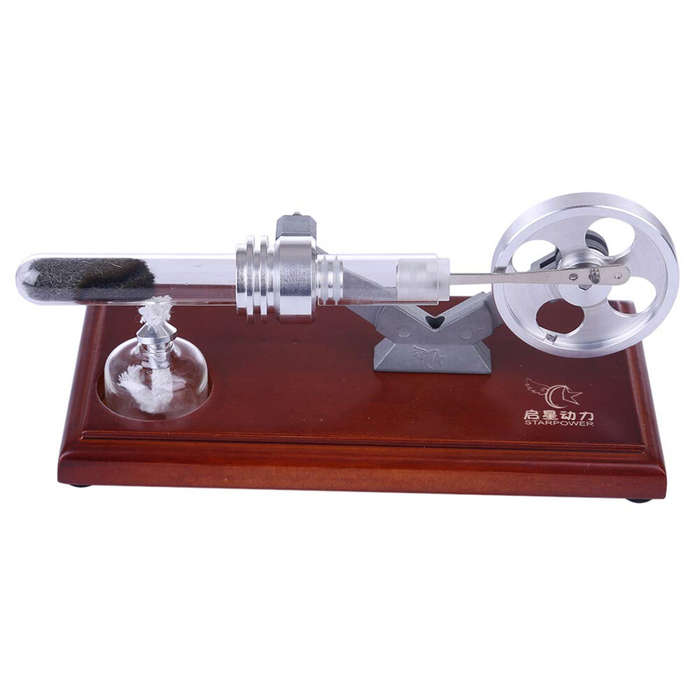 Silver - STARPOWER QX-RS-01 Thermoacoustic Stirling Steam Engine Motor Model Physics Experiment Scie