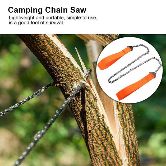 #01 - 11-Teeth Outdoor Portable Hand Zipper Saw 65cm Wire Survival Tool High Strength Ferromanganese