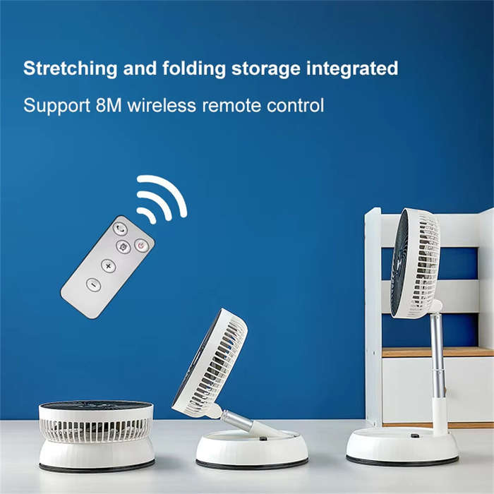 White - Tevorex Portable Multifunction Oscillating Standing Fan with Three Speed Timing Remote Contr