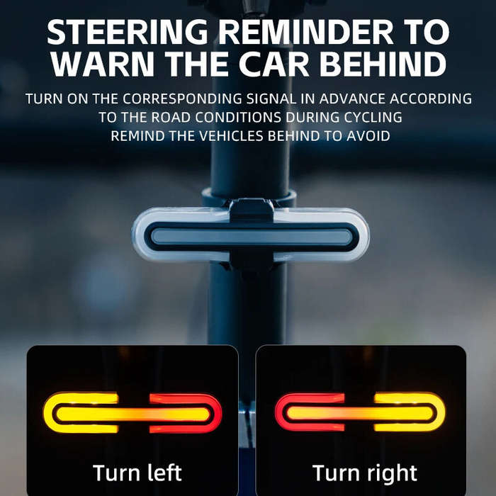 ROCKBROS REX01 Smart Brake Sensing Bike Taillight 500mAh Battery 5 Light Modes USB-C Rechargeable IP
