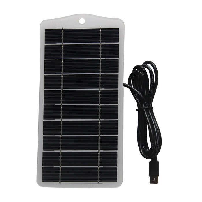 2.5W - 5V 2.5W Solar Panel Charger Monocrystalline Silicon USB Type-C High Efficiency Waterproof Por