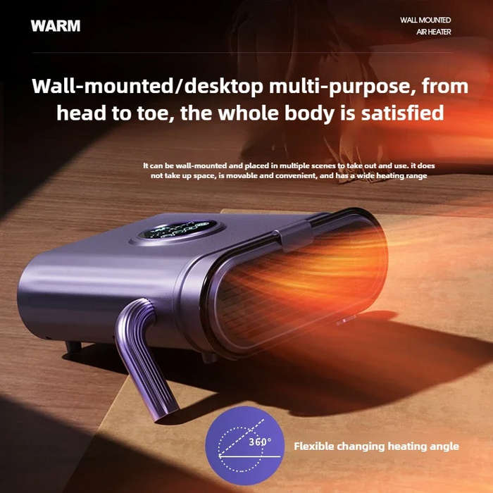 Purple - Multifunctional Wall Mounted Heater Portable Bathroom Electric Heater Clothes Drying Rack F