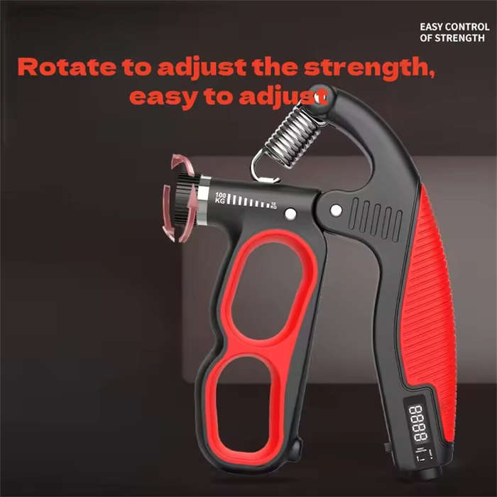Black Orange - KALOAD 10-100kg Electronic Counting Hand Grip Strengthener Adjustable Muscle Recovery