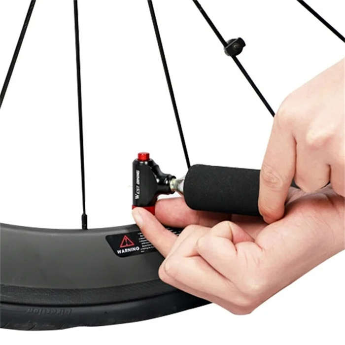 Blue - WEST BIKING Portable Mini Bike Pump Ultralight Air CO2 Inflator Cycling Pump Bike Ball Pump