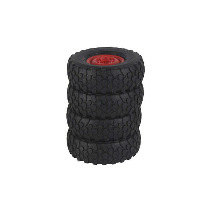 Red - 4PCS LDRC P06 1201 WPL C34 C44 MN D90 D99 1/12 1/16 RC Car Upgraded Soft Vacuum Tires Wheels C