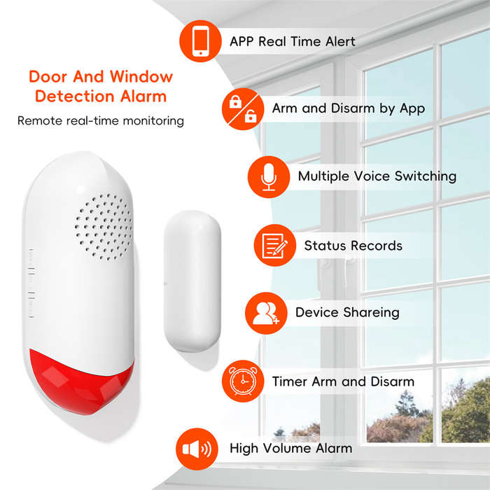 AW401S Tuya WiFi Door Window Sensor Alarm Home Security Wireless Magnetic Sensor Anti-Theft Alarm So