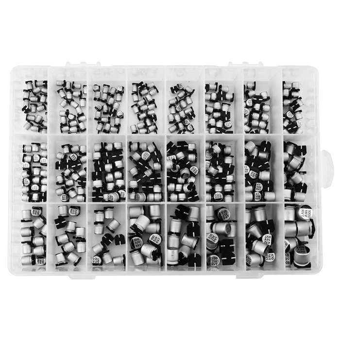 400pcs - 400 Pcs Electrolytic Capacitors Kit 24 Values from 1uF to 1000uF High Quality Aluminum SMD