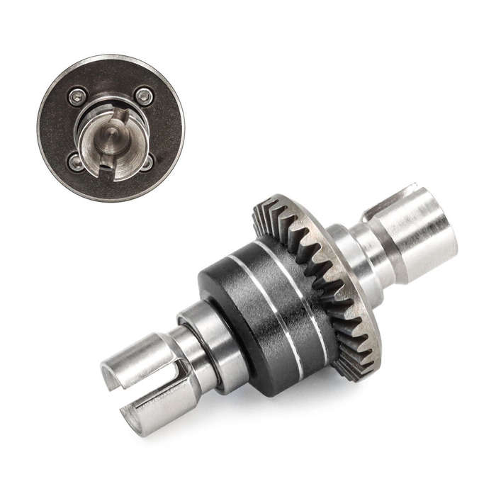 Black - Upgraded Metal Steel Gear Front and Rear Differential for MJX 1/14 14301 14302 14303 1/16 16