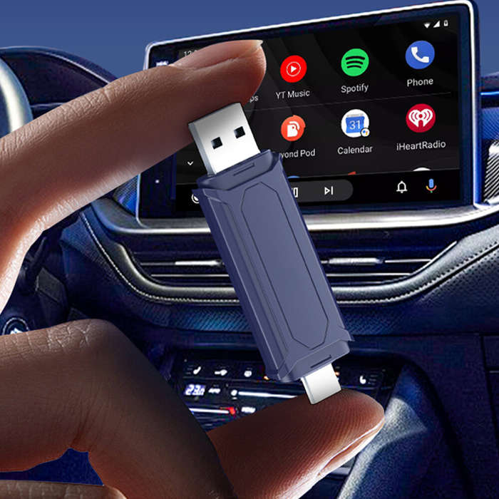 Blue - MINI SE PRO Wireless Adapter Smart CarPlay Android Auto USB Dongle Dual Band WiFi Bluetooth A