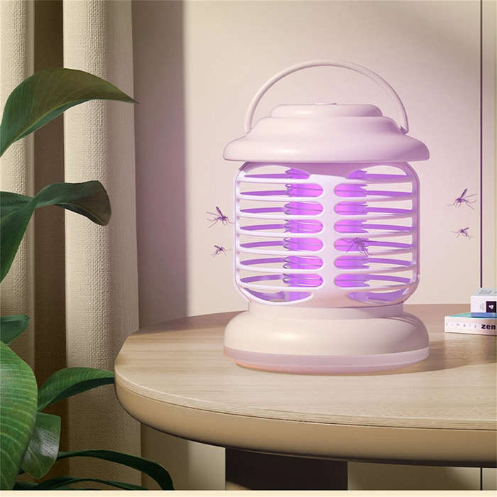 Khaki - USB Rechargeable Mini LED Mosquito Killer Lamp UV Phototronic Trap & Electric Shock Zapper P