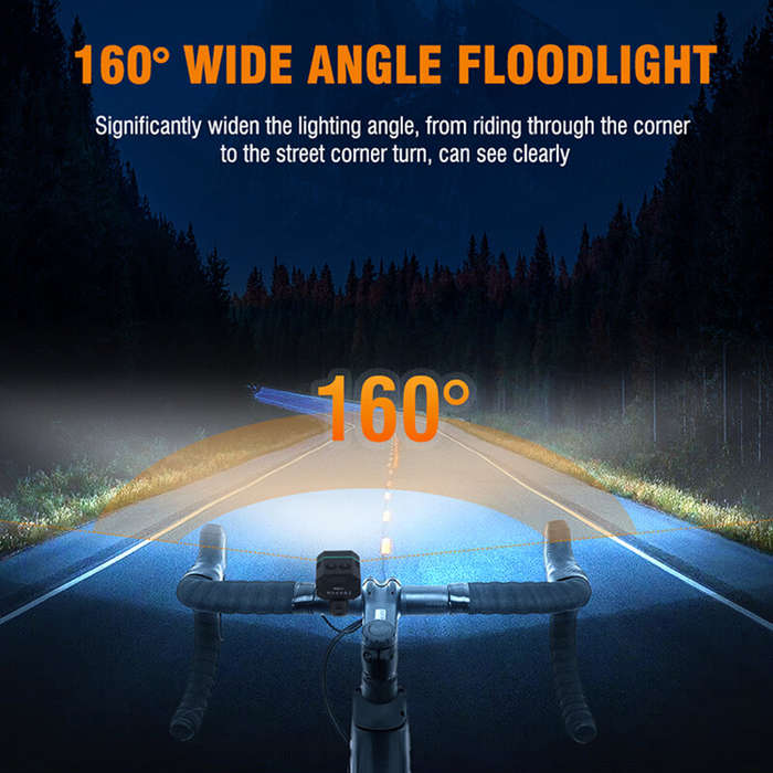 1500Lm Super Bright Bike Headlights IP67 Waterproof Various Lighting Modes Type-C Fast Charge Alumin