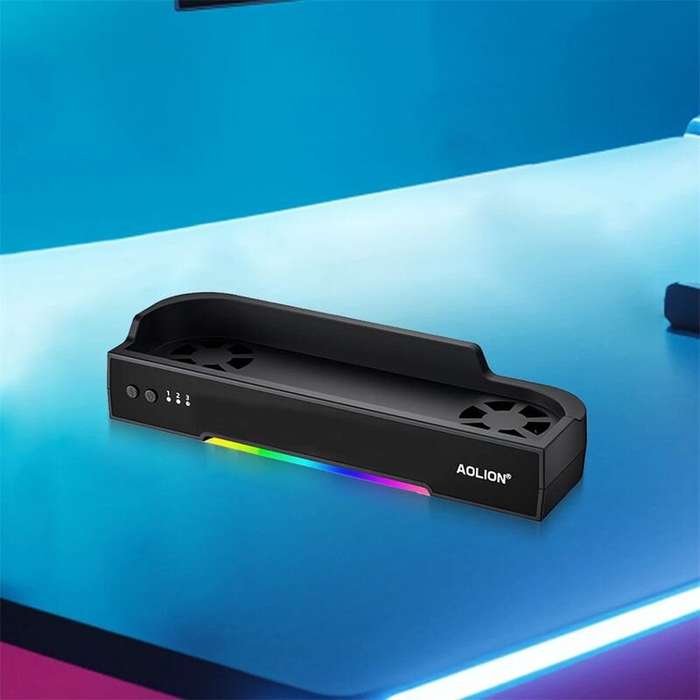 Black - For Switch2 Series Gaming Console Cooling Fan Base RGB Wall Mounted Heat Dissipation Bracket