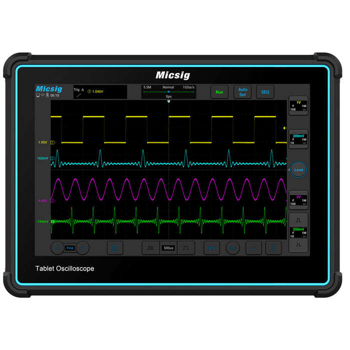 Micsig TO2002 Tablet Oscilloscope 200MHz Bandwidth 1GSa/s Sampling Rate 10.1 Inch Touchscreen High-R