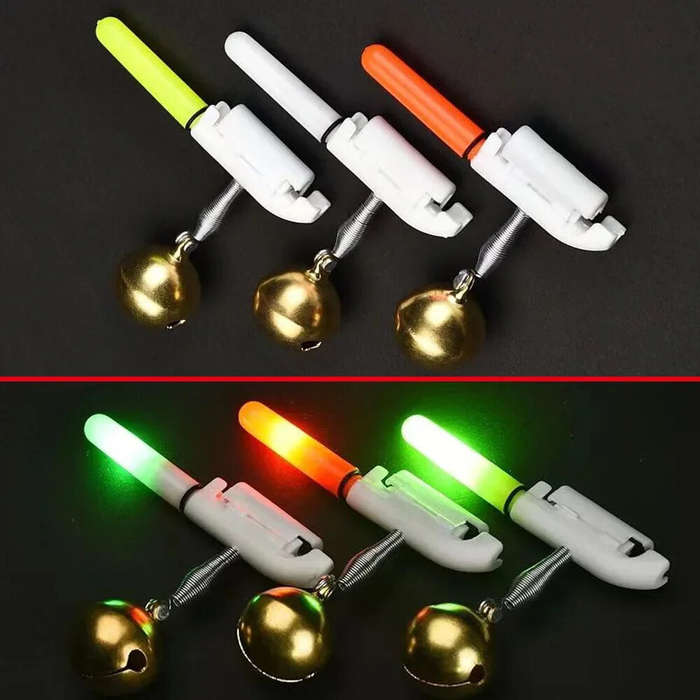 Red - ZANLURE Fish Bite Alarm Bell Light Sensor Lamp Alarm Night Tool Kit Pesca Rod Luminous Tackle