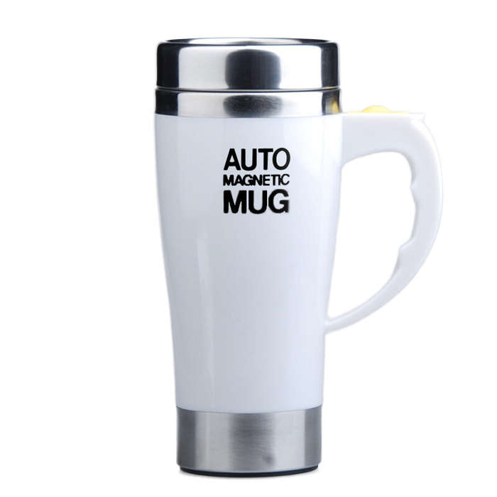 Black - IPRee 450ml Automatic Electric Mug Stirring Coffee Cup Stainless Steel Mixer Lazy Self Mixin