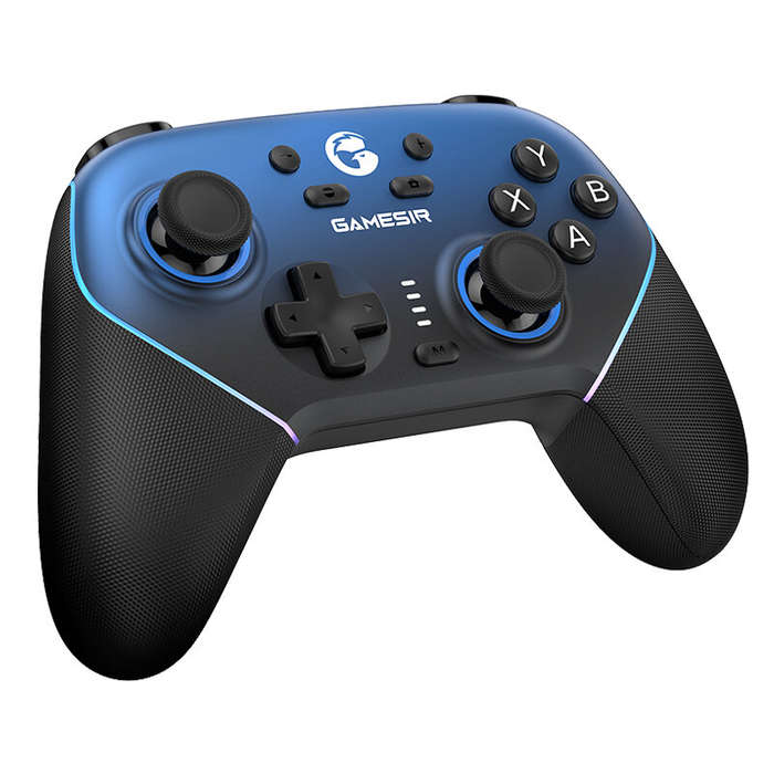 Blue - GameSir Super Nova Tri-mode Game Controller with RGB Light Hall Effect Joysticks and Triggers