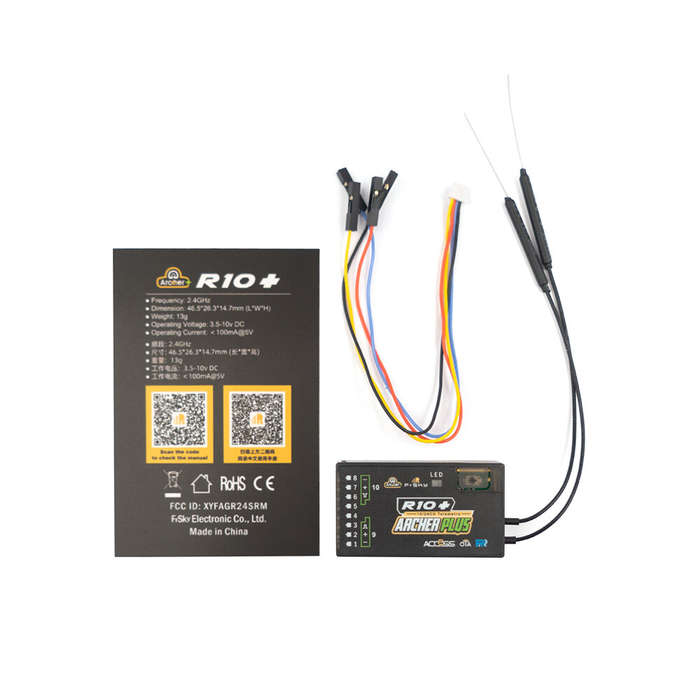 FrSky ARCHER PLUS R10+ 2.4GHz ACCESS & ACCST D16 Mode RC Receiver With OTA Function for FrSky TARANI