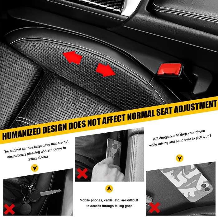 Black - 2PCS Car Seat Leak-proof Plug Strip Seat Storage Box Car Seat Gap Plug Car Seat Gap Filler w