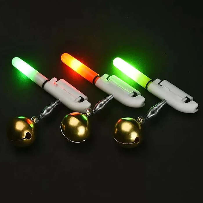 Red - ZANLURE Fish Bite Alarm Bell Light Sensor Lamp Alarm Night Tool Kit Pesca Rod Luminous Tackle