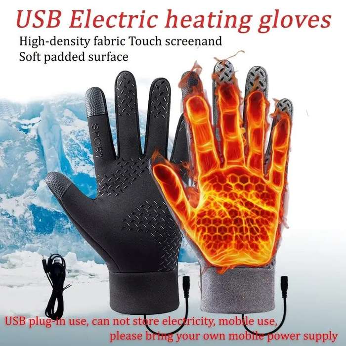 M - TENGOO Men's USB Heated Gloves Winter Touchscreen Warm Gloves with Enhanced Grip Women Men Bicyc