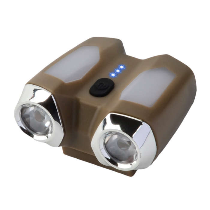 Brown - Smart Sensor Portable Multifunction Mini LED Clip Light Built-in Battery Type-C Rechargeable