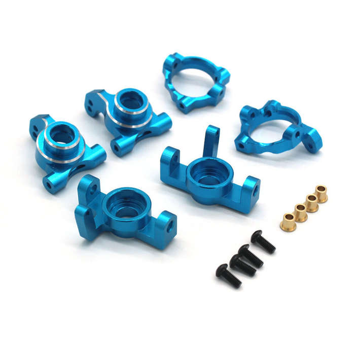 Sky Blue - Upgraded Metal Parts Rear Wheel Seat Steering Cup C Hub Set for 1/14 ZD Racing MT16 Rlaar