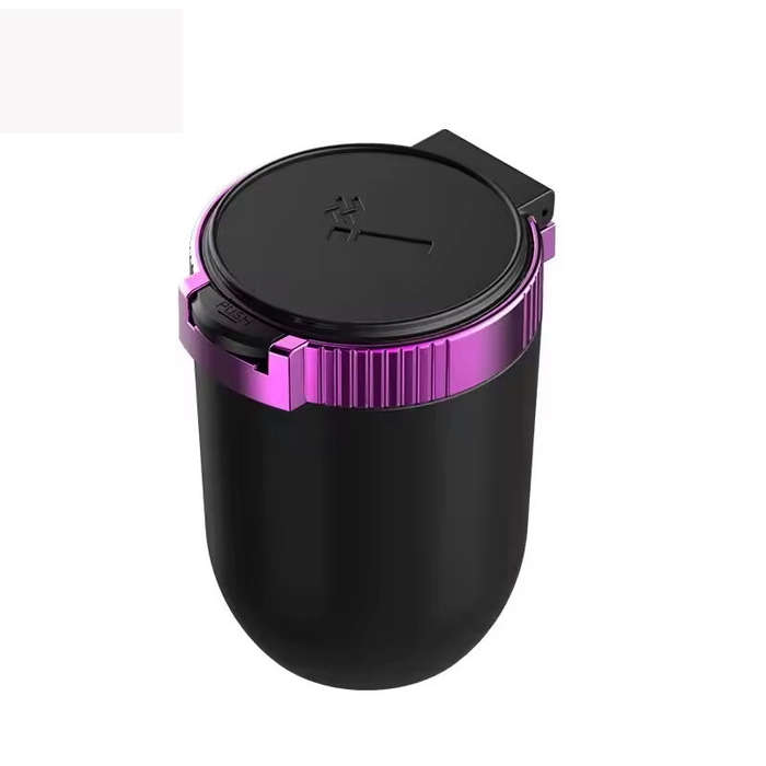 Gold - Car Ashtray with Lid Anti Smell with LED Light Car Portable Ashtray for Car and Home