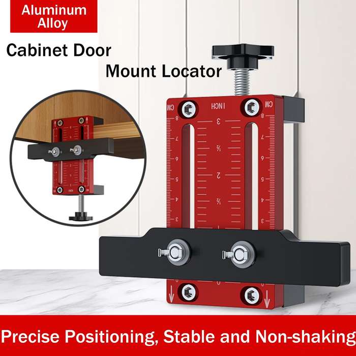 Red - Cabinet Door Mounting Jig Aluminum Alloy Installation Positioner Cabinet Hardware Jig For Fram