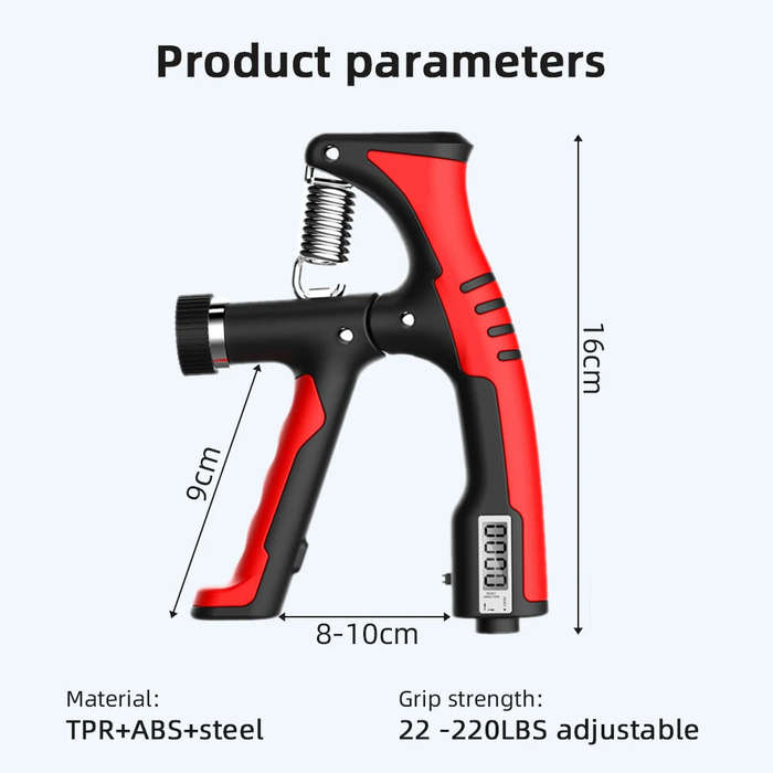Red - KALOAD 10-100Kg Electronic Smart Counting Adjustable Hand Grip Strengthener Trainer Forearm Ex