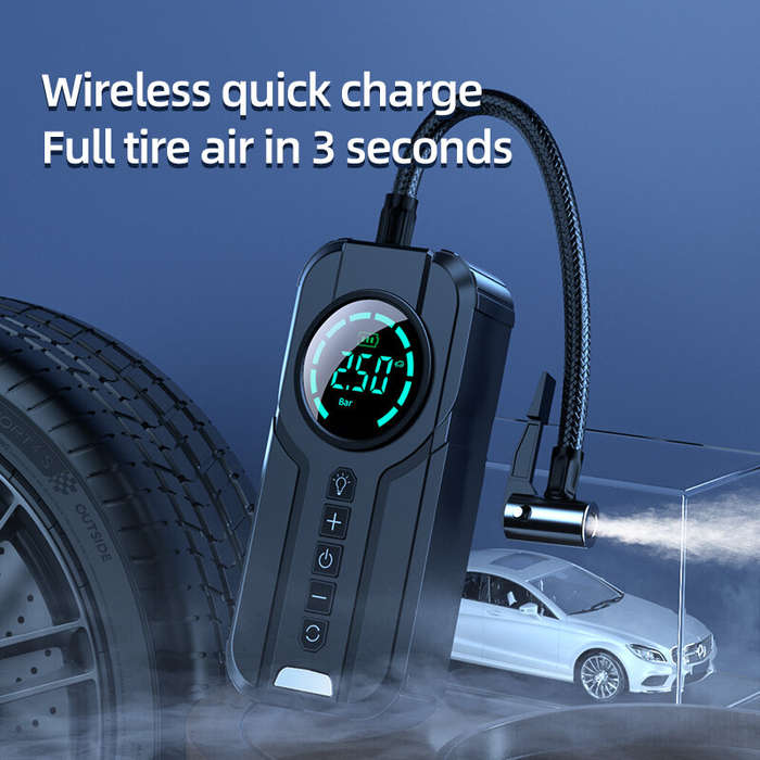 Portable Wireless Air Pump 15000mAh 150PSI Fast Inflation Charging LED Lighting HD Display for Car S