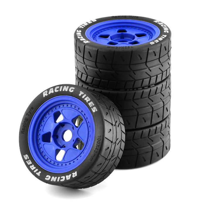 Blue - 4PCS Off Road Tires Wheel 17mm Hex Hubs for 1/7 RC Racing Car Arrma Infraction Felony ZD KM R
