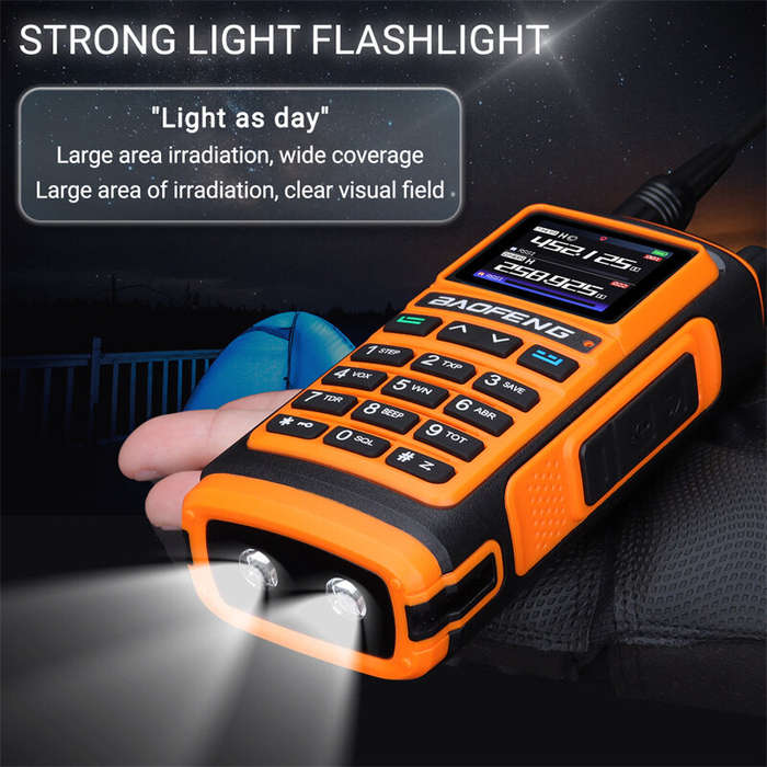 Orange - Baofeng UV-17 Pro GPS Handheld Walkie Talkie Six Bands Wireless Copy Frequency Flashlight T