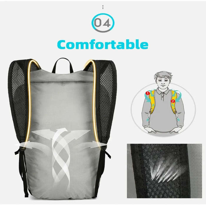 Grey - IPRee Breathable Foldable Mountain Riding Backpack Waterproof Large Capacity Sports Backpack