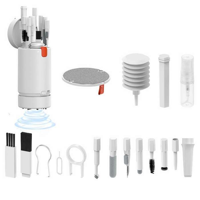 Black - 20-in-1 Multifunctional Digital Cleaning Tool Set Mobile Phone Headphones Laptop Keyboard Cl