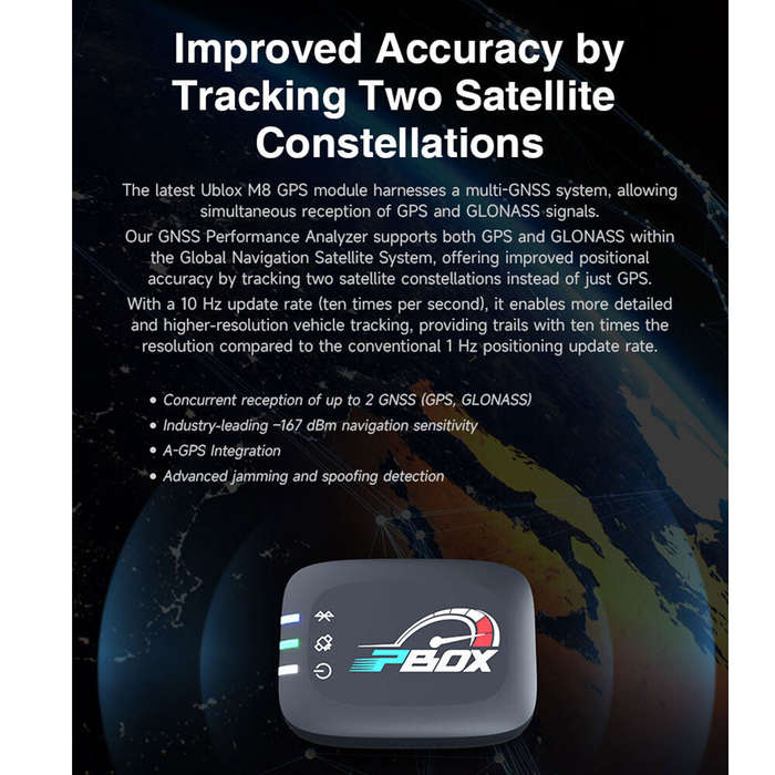 Black - Xparkle PBOX Mini GPS Based Performance Meter Box Vehicle Performance Analyzer with Accelera