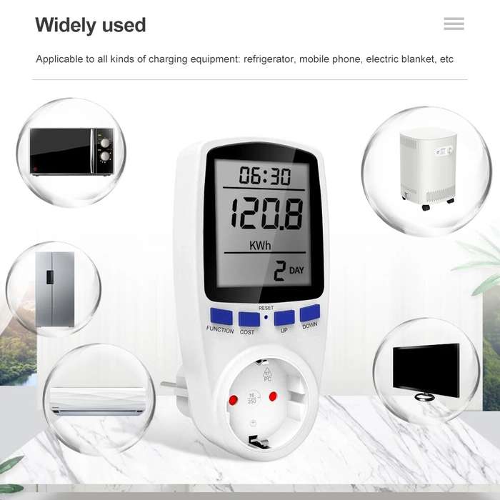 Digital Wattmeter AC 220V Power Meter Electricy Consumption Energy Meter EU Plug Power Kilowatt Watt