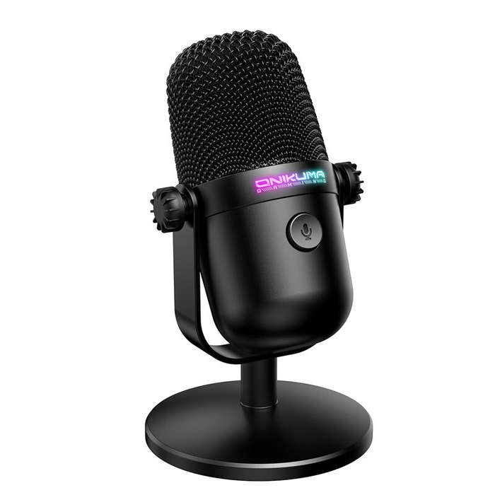 Black - ONIKUMA M830 Wired Gaming Microphone RGB Computer Gamer Mic Noise Cancelling HiFi Monitor Ca