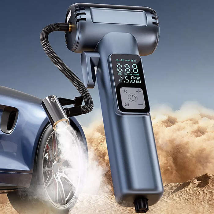 Black - 150 PSI Portable Car Inflator Pump Cordless Car Air Pump Electric High Pressure Tire Inflato