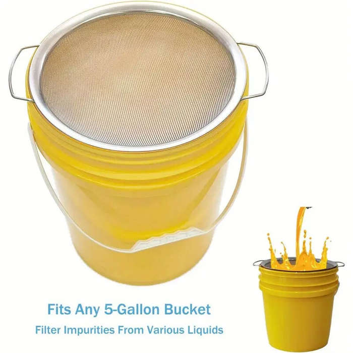 Silver - Stainless Steel 60 Mesh Paint Strainer Fits 5 Gallon Bucket Fine Mesh Filter for Spray Gun