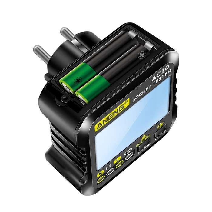 EU Plug - ANENG AC10 Socket Tester Plug Tester Zero Line Plug Polarity Phase Tester Multimeter Digit
